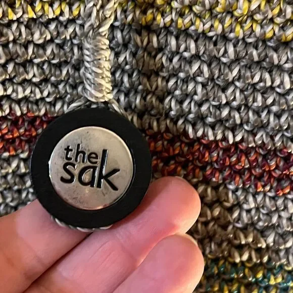 The SAK handbag with stripes— khaki and colored stripes. Carried 1 time!! - Picture 4 of 12